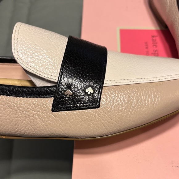 Kate Spade Two-Tone Cream and Black Loafers - Picture 2 of 6